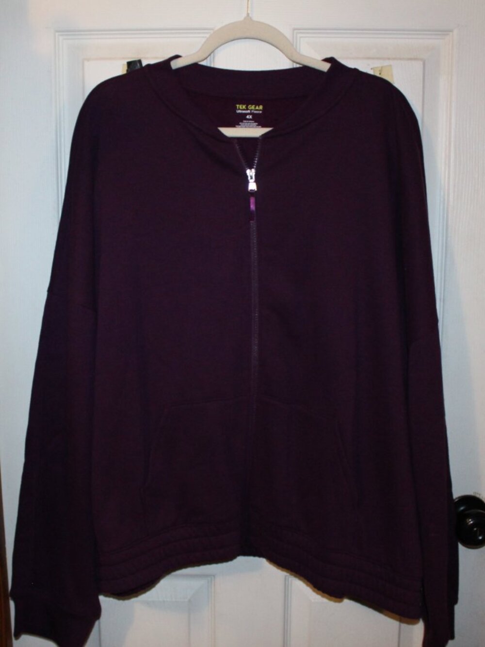 NWT Tek Gear Bomber style zip front sweatshirt Nicely Made women's 4X Purple - Picture 2 of 6